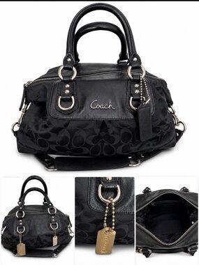 Coach Black Signature Shoulder Satchel